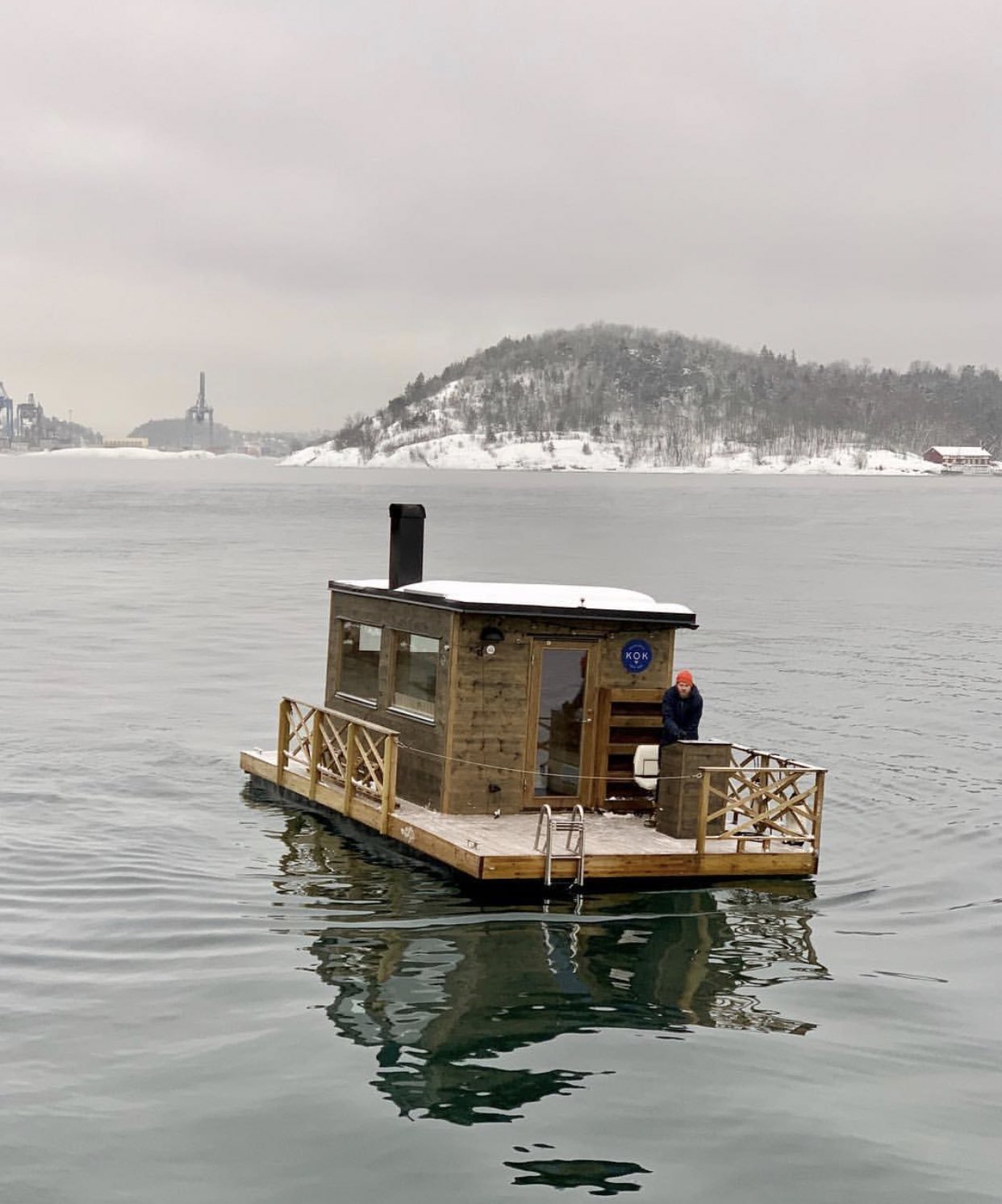 Oslo limanında yüzer sauna: Bademaschinen Sauna